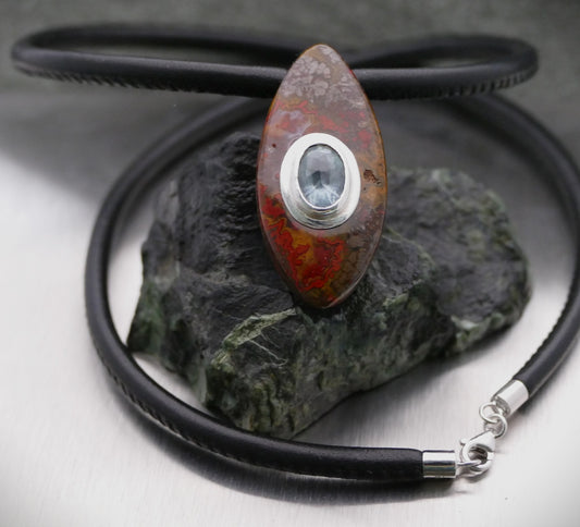 Nappalederkette mit Schmuckstein
