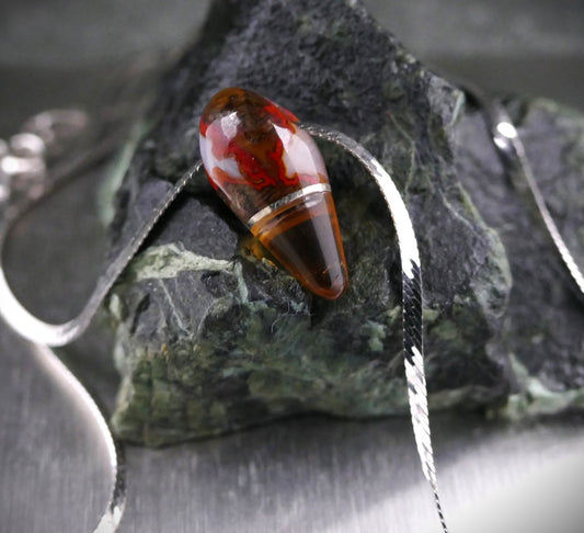 925 Silber Halskette mit Naturstein