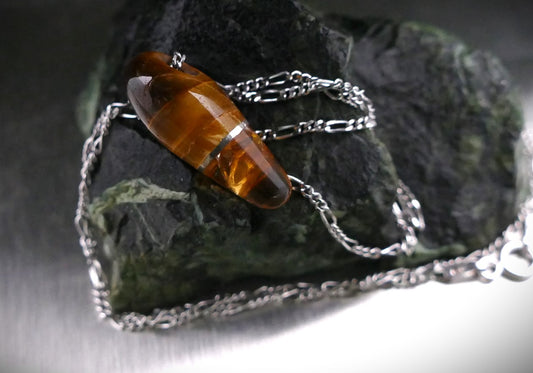 925 Silber Halskette mit Naturstein