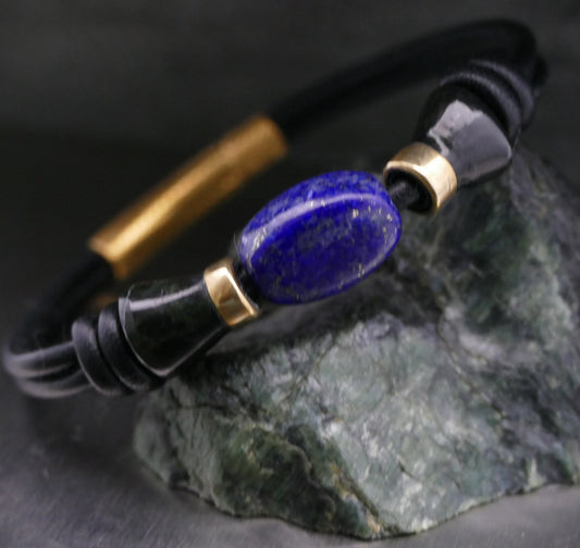 Lederarmband mit Naturstein