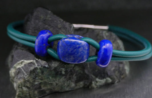 Armband aus Nappaleder mit Naturstein
