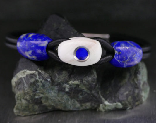 Armband aus Nappaleder mit Naturstein