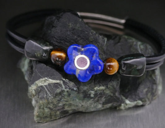 Lederarmband mit Naturstein